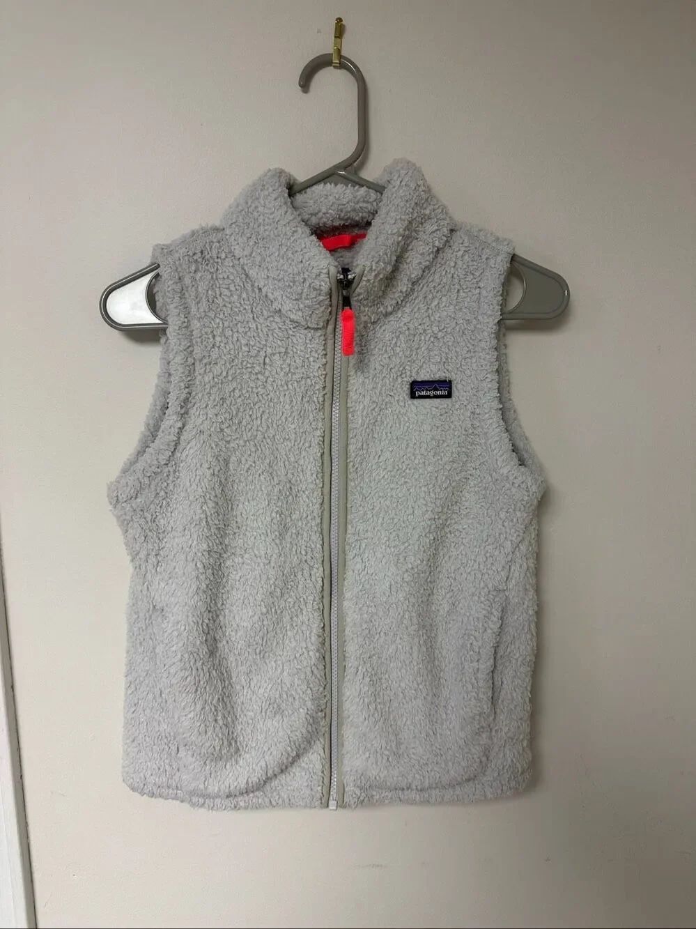 Patagonia Los Gatos Fleece Vest Tailored Grey W/Indy Pink XL 14